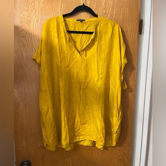 Oska split neck royal gold Women's Top 5(XL)
